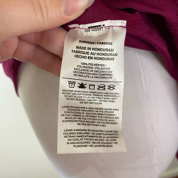 Nike Shirt Dri Fit Lightweight Active V-Neck Dark Pink Sz. S - Picture 10 of 11